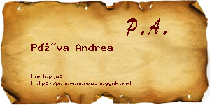 Páva Andrea névjegykártya
