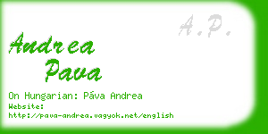 andrea pava business card